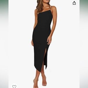 NWOT spaghetti strap split hem sleeveless bodycon mini dress